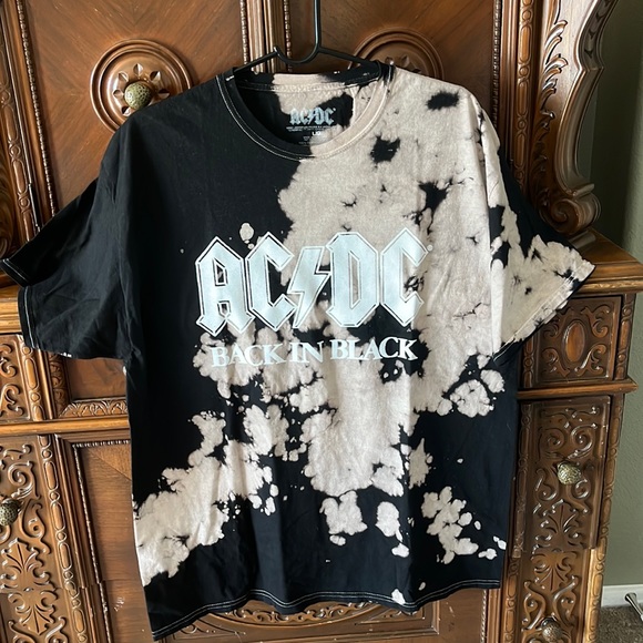 Shirts | Nwot Acdc Tie Dye Black And White T Shirt | Poshmark